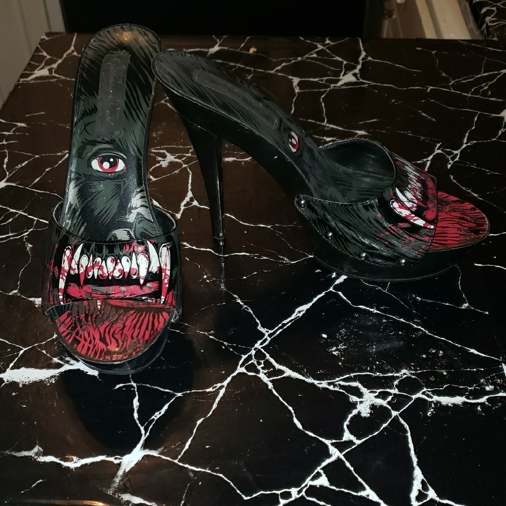 Stylish Black and Red Women's Heels